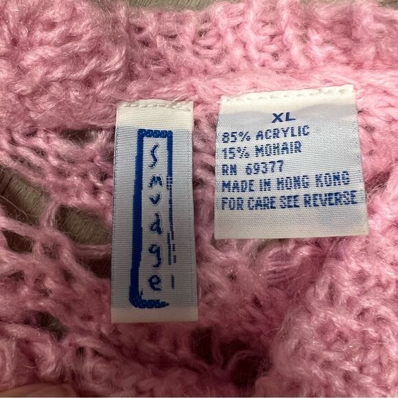 EUC Vintage 90’s y2k Smudge sweater in pink sz XL - Picture 3 of 14